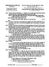 Đề thi chọn học sinh giỏi cấp tỉnh Giáo dục công dân lớp 9 - Bài số 1 - Năm học 2016-2017 - Phòng GD & ĐT Tĩnh Gia